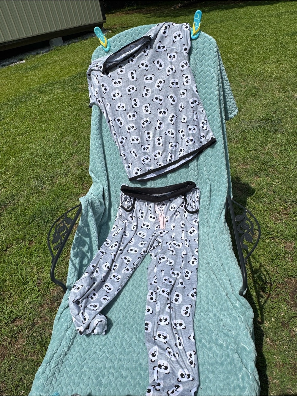 Light Gray Panda Print Pajama Set
